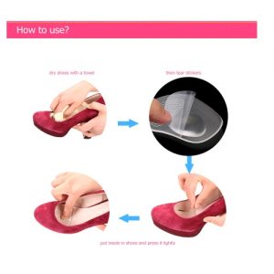 1 Pair Shoes Pad Silicone Ball Foot Cushion Insoles Flatfoot Pad High Heel Shoe Transparent Massager Protector Foot Elastic Foot Care Anti-slip