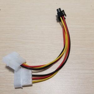 1 pcs atx dual 4pin molex to graphic video card 6pin pci-e pcie power cable cord 18awg 11cm for pc computer diy