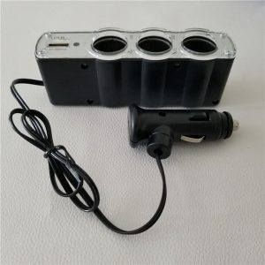 1 to 3 splitter car 0120 cigarette lighter with usb porous power charging adapter converter