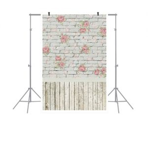 1.5 * 0.9m / 4.9 * 3.0ft Backdrop Photography Background Flower Butterfly Wood Floor Pattern for DSLR Camera Photo Studio Video