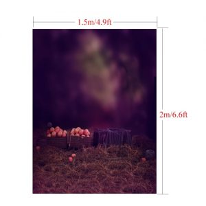 1.5 * 2m/4.9 * 6.5ft Photography Background Backdrop Computer Printed Apple Pattern for Children Kid Baby Newborn Pet Photo Studio Portrait Shooting