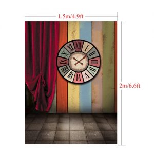 1.5 * 2m/4.9 * 6.5ft Photography Background Backdrop Computer Printed Ballon Wooden Floor Pattern for Children Kid Baby Newborn Pet Photo Studio Portrait Shooting