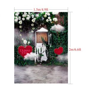 1.5 * 2m/4.9 * 6.5ft Photography Background Backdrop Computer Printed Love Pattern for Children Kid Baby Newborn Pet Photo Studio Portrait Shooting