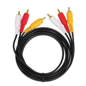 1.5 Meter Gold Plated RCA Audio Cable 3 RCA Male to 3 RCA Male Audio Video AV Cable for DVD TV Black