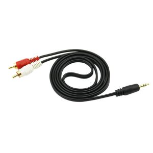 1.5m aux 3.5mm stereo male to 2 rca y for ipod mp3 professional made audio cable y10