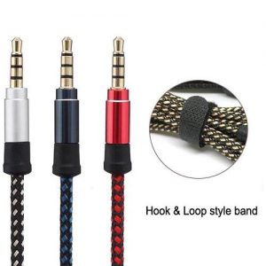 1.5m braided aux cord stereo audio cable 4poles 3.5mm male to male headphone jack auxiliary line for iphone samsung