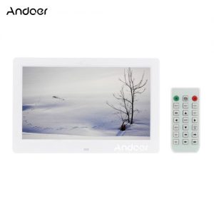 10.1" HD Wide Screen High Resolution Digital Photo Picture Frame Alarm Clock MP3 MP4 Movie Player with Remote Control Christmas Gift