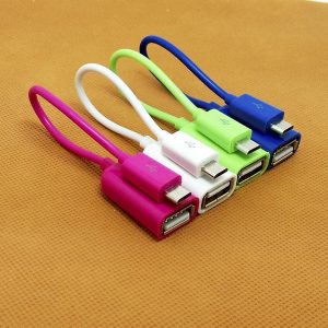 100% tested colorful host micro usb to usb mini otg cable adapter for samsung xiaomi htc lg android phone for flash drive glossy