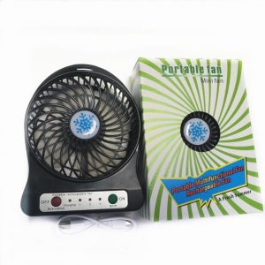 100% tested rechargeable led light fan air cooler mini desk usb 18650 battery rechargeable fan with retail package for pc lapcomputer