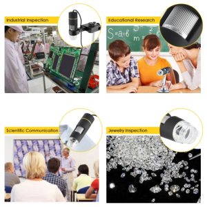 1000X Magnification USB Digital Microscope with OTG Function Endoscope 8-LED Light Magnifying Glass Magnifier with Stand