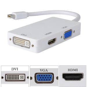 100pcs thunderbolt mini display port mini dp male to hdmi dvi vga female 3 in 1 adapter converter cable for apple macbook air new