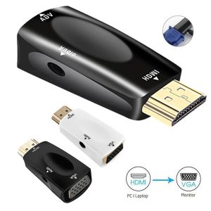 1080p hdmi male to vga female adapter video converter 3.5mm audio output cable for pc lapdvd ps3 xbox360 sky hd gh20