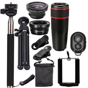 10PCS 12X Telephoto Universal Mobile Phone Lens Kits