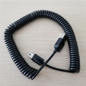 10pcs 7ft 2m spring coiled usb 2.0 male a to mini usb b 5 pin data sync charger cable