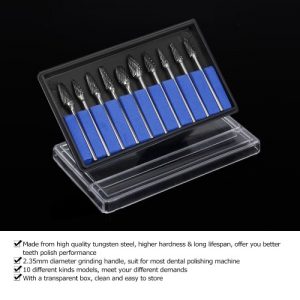 10pcs Tungsten Steel Nitrate Carbide Burs Drills Dental High Speed Grinding Heads Dentistry Equipment Teeth Polishing & Smoothing Dental Tool