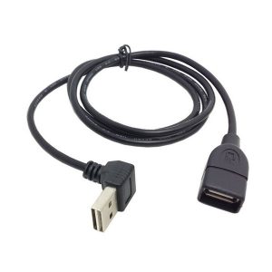 10pcs/lot 2 in 1 combo up + down angle 90 degree usb 2.0 a male to female m/f extension cable 1m