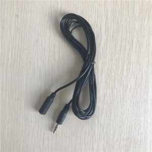 10pcs/lot 3.5mm x 2.1mm adapter data extension cable female to male plug jack audio black 1m