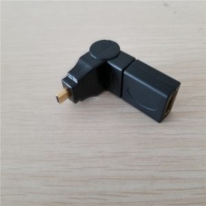 10pcs/lot 360 degree hdmi type a female to micro hdmi male adapter black data transfer for video tv projector