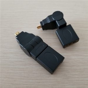 10pcs/lot 360 degree hdmi type a to micro hdmi adapter female to male black