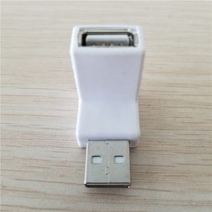 10pcs/lot 90 degree down elbow right angle usb 2.0 adapter male to female type a connector white