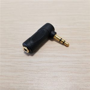 10pcs/lot 90 degree elbow 3.5mm 3 pole male to female dc adapter connector gold-plated converter for iphone black