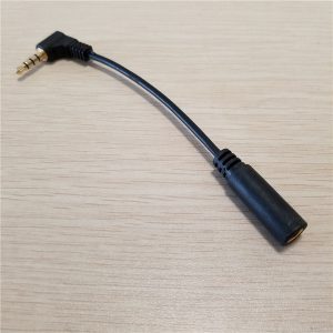 10pcs/lot 90 degree elbow 3.5mm 4 pole male to female audio data extension cable black 10cm