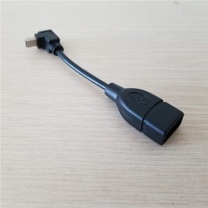 10pcs/lot car audio 90 degree down elbow mini usb male to usb a female converter adapter data extension cable black 10cm