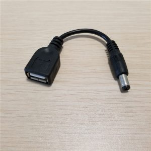 10pcs/lot dc 2.1mm x 5.5mm adapter to usb type a converter data extension cable male to female black 10cm