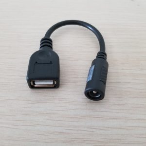 10pcs/lot dc 5.5*2.1mm female to usb type a female adapter data extension power cable black 12cm