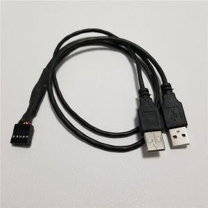 10pcs/lot dupont adapter to dual usb type a 1 to 2 splitter data power extension cable black 50cm for motherboar pc diy