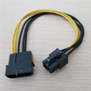 10pcs/lot graphics card 6pin to plus 4pin adapter power extension cable 18awg 20cm for btc miner diy