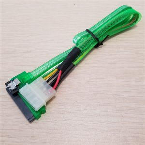 10pcs/lot hard drive 22pin(7pin + 15pin) to sata 4pin male & ata serial connected data cable extension cable green