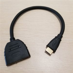 10pcs/lot hdmi 1 to 2 splitter data transfer hd adapter conversion cable 1.4 version black 30cm