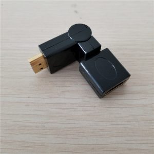 10pcs/lot hdmi male to hdmi female adapter elbow 360 degrees & 270 degrees l-shaped adapter rotation version 1.4 black