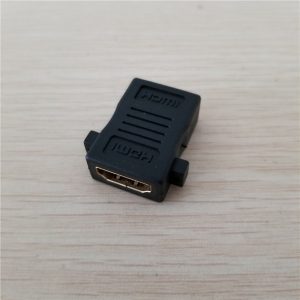 10pcs/lot hdmi type a 19pin adapter female to female rectangle style with lock pannel mount jack black