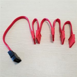 10pcs/lot ide molex 4pin to sata 15pin adapter 1 to 5 splitter hard drive power extension cable 18awg red for pc diy