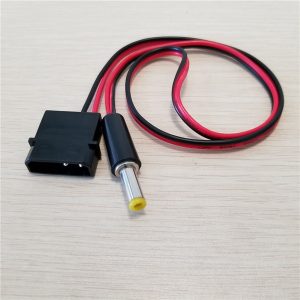 10pcs/lot ide molex male to dc 5.5mm x 2.1mm male converter adapter power supply cable 12v 18awg wire 50cm