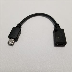 10pcs/lot micro usb male to mini usb female usb adapter data computer cable black 10cm