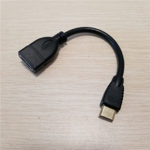 10pcs/lot mini hdmi male to mini hdmi female adapter data cable black 15cm