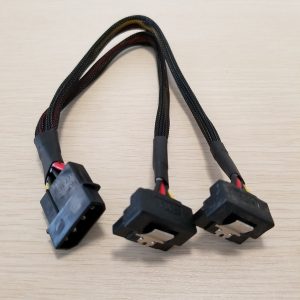 10pcs/lot psu 4pin ide molex to dual 90 degree down angle 15pin sata power cable cord 18awg wire for hdd ssd pc diy