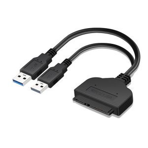 10pcs/lot sata 22pin to dual usb 3.0 adapter cable 2.5 inch sata hard drive serial port usb 3.0 hard disk cable 15cm