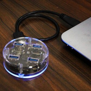 10pcs/lot usb 3.0 hub computer expansion port clear transparent hub splitter 4 port docking station