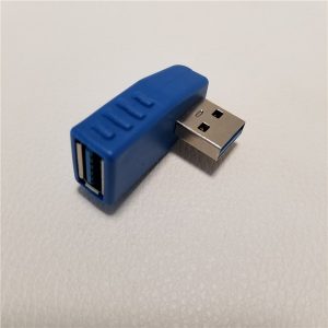 10pcs/lot usb 3.0 type a 90 degree right angle male to female adapter converter usb hub blue