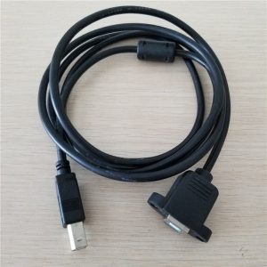 10pcs/lot usb printing extension cable male to female pannel mount with screw black 1.5m