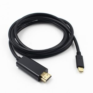 10pcs/lot usb type-c to hdmi conversion data extension cable typc c to hdmi adapter wire 1080p 4k black 1.8m