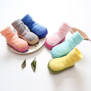 12 Pairs Of Toddler Indoor Pure Color Sweet Socks Baby Shoes