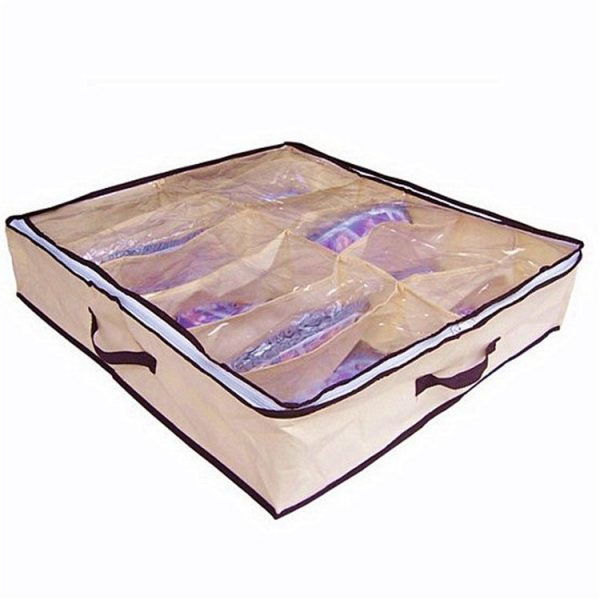 12 Pairs Shoes Organizer Holder Under Bed Closet Storage Box