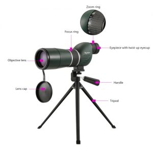 15-45x60 Straight / Angled Spotting Scope with Tripod Portable Travel Scope Monocular Telescope with Tripod Carry Case for Bird Watching Camping Backpacking