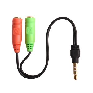 19cm 2 to 1 audio cable adapter line conversion head into two mobile phone headset computer mp3 player game box microphone turn