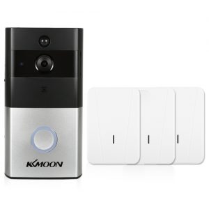 1*KKmoon 720P WiFi Visual Intercom Door Phone+3*Wireless Doorbell Chime